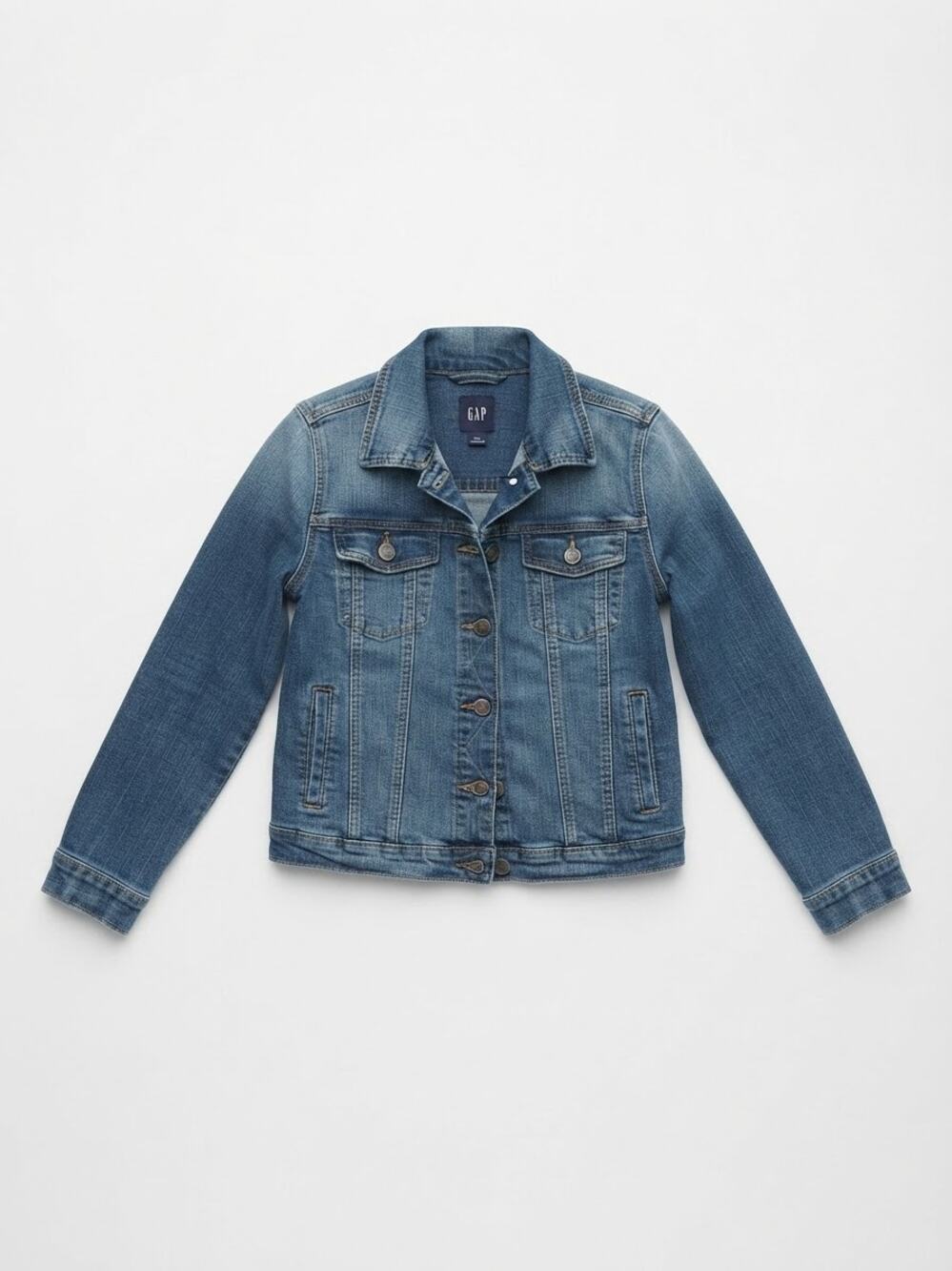 GapKids Girls Denim Jacket Blue Trucker Jean Jacket Size XL 12-13 Classic Retro